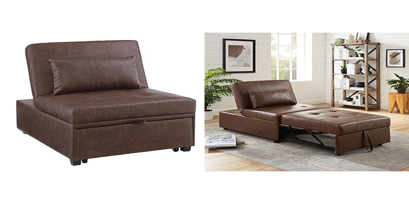 Convertible lay down chair- dozer brown